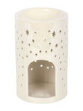 Something Different white iridescent moon pillar oil burner, UK version