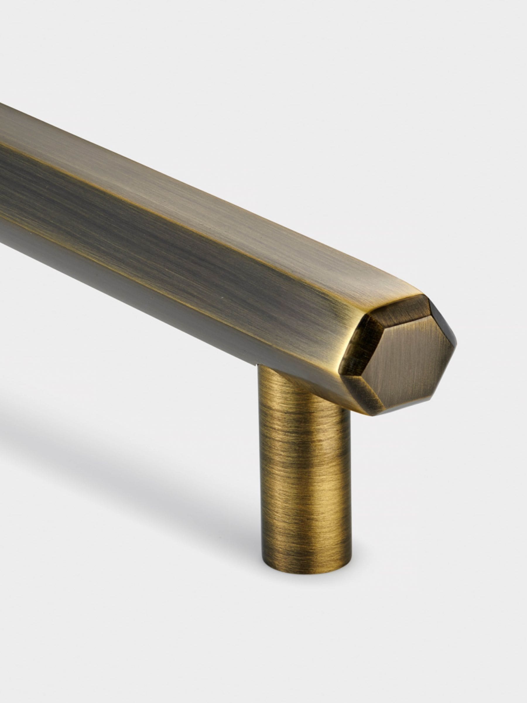 Pushka Home cabinet handle antique hexagonal solid brass (British brand)
