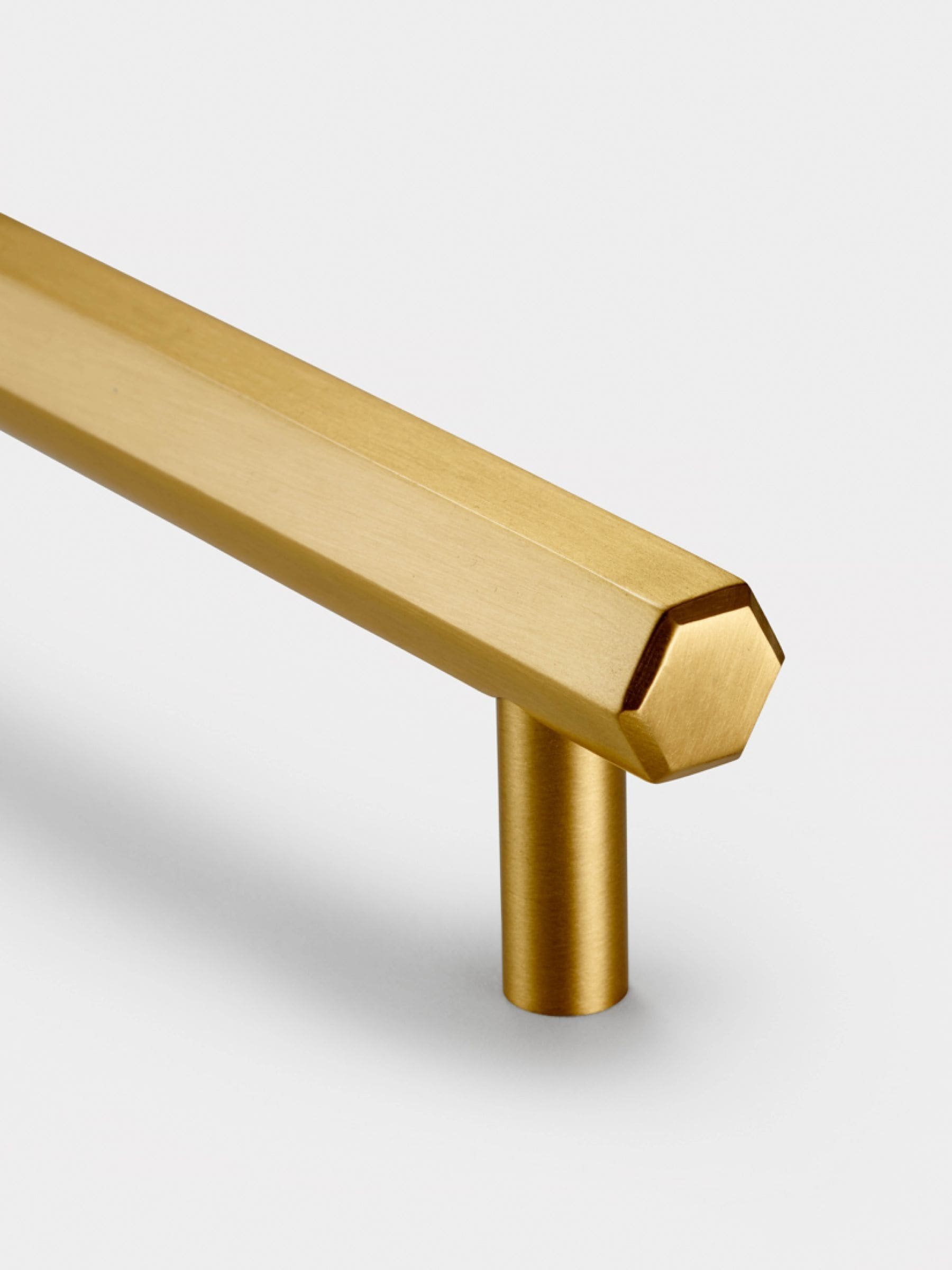 Pushka Home gold hexagonal cabinet bar handle, imported from the UK