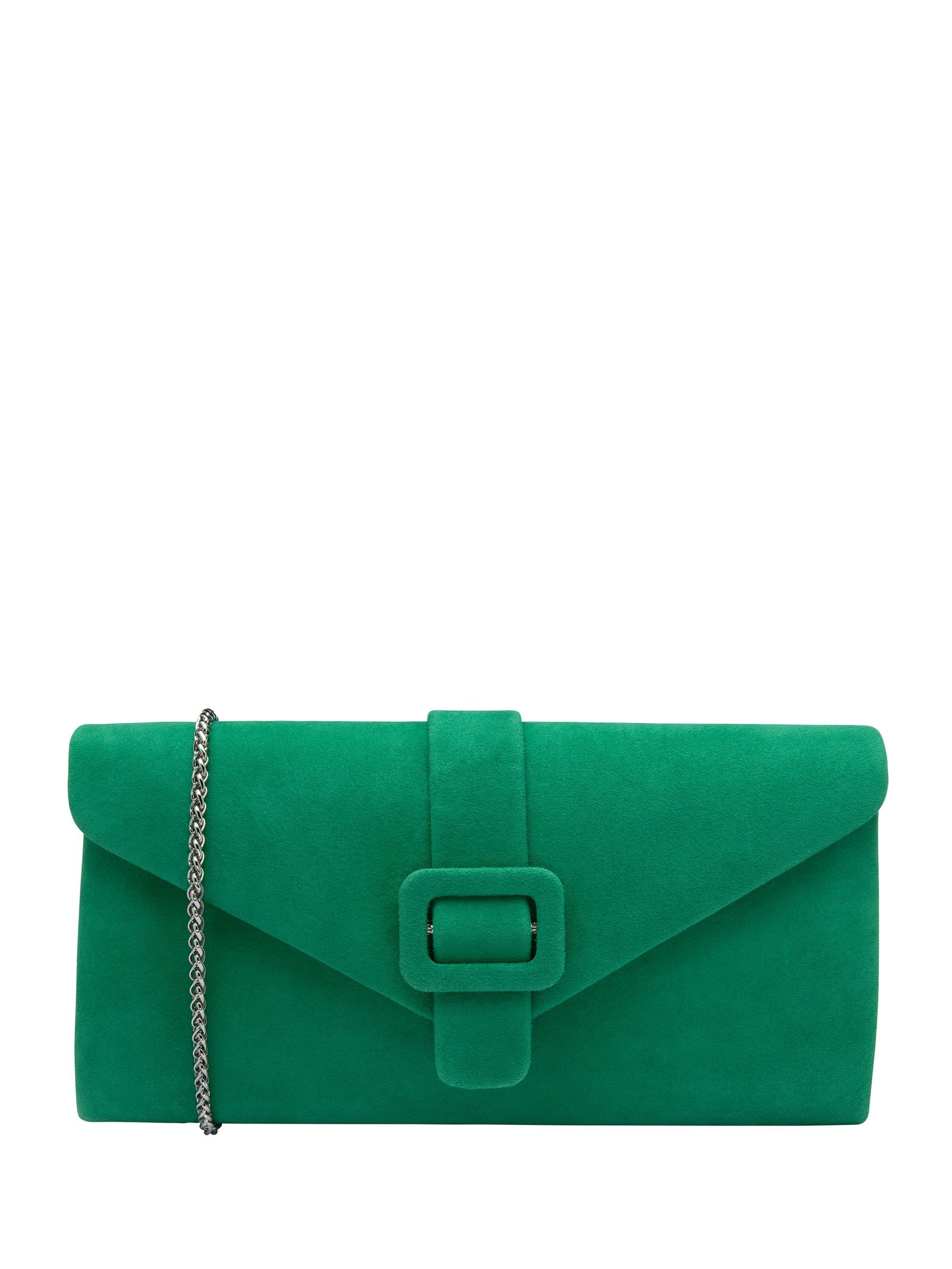 Lotus green clutch bag with detachable chain strap, UK version