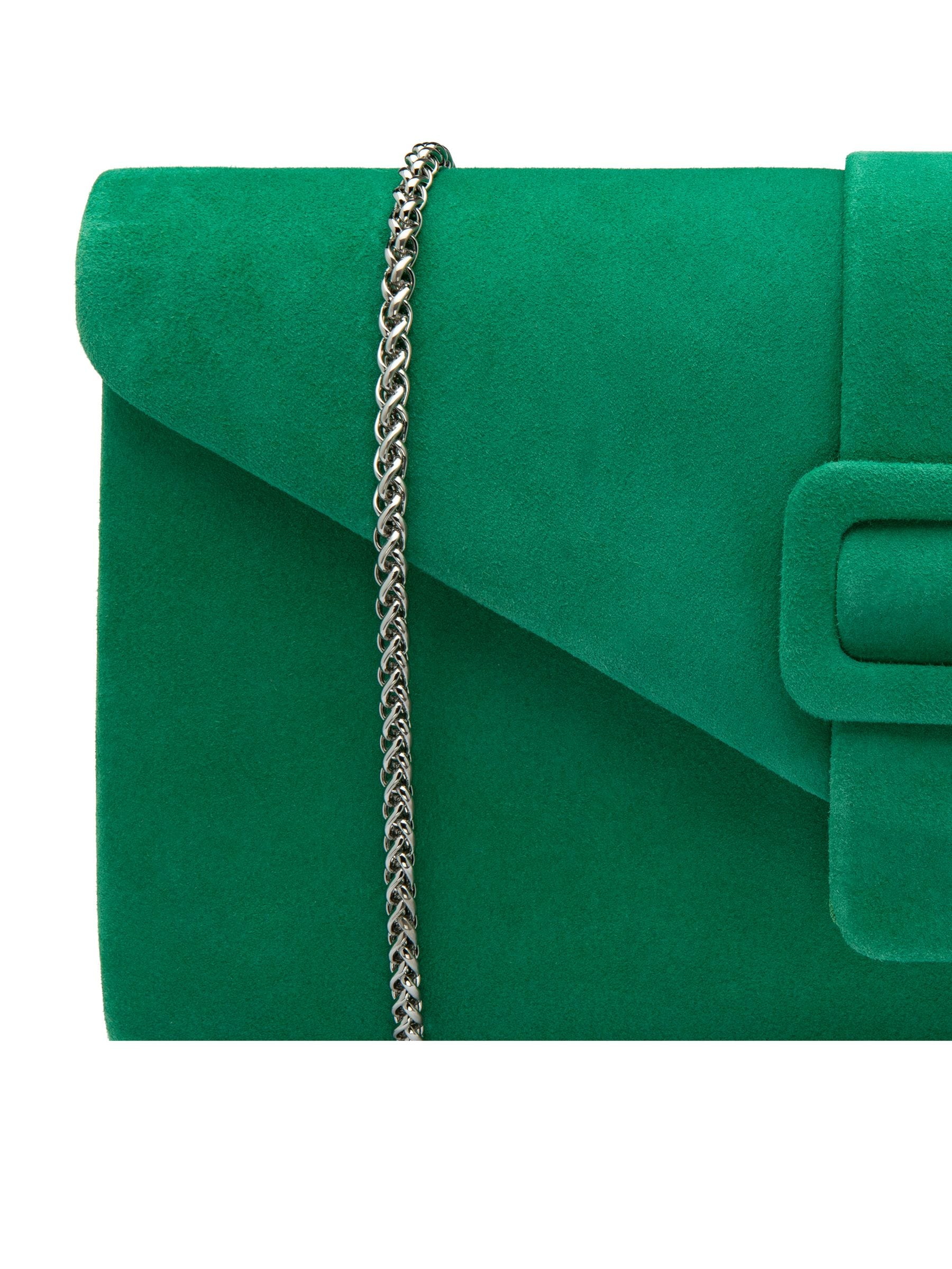 Lotus green clutch bag with detachable chain strap, UK version