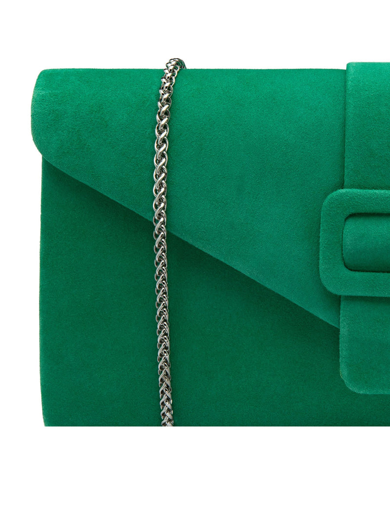 Lotus green clutch bag with detachable chain strap, UK version