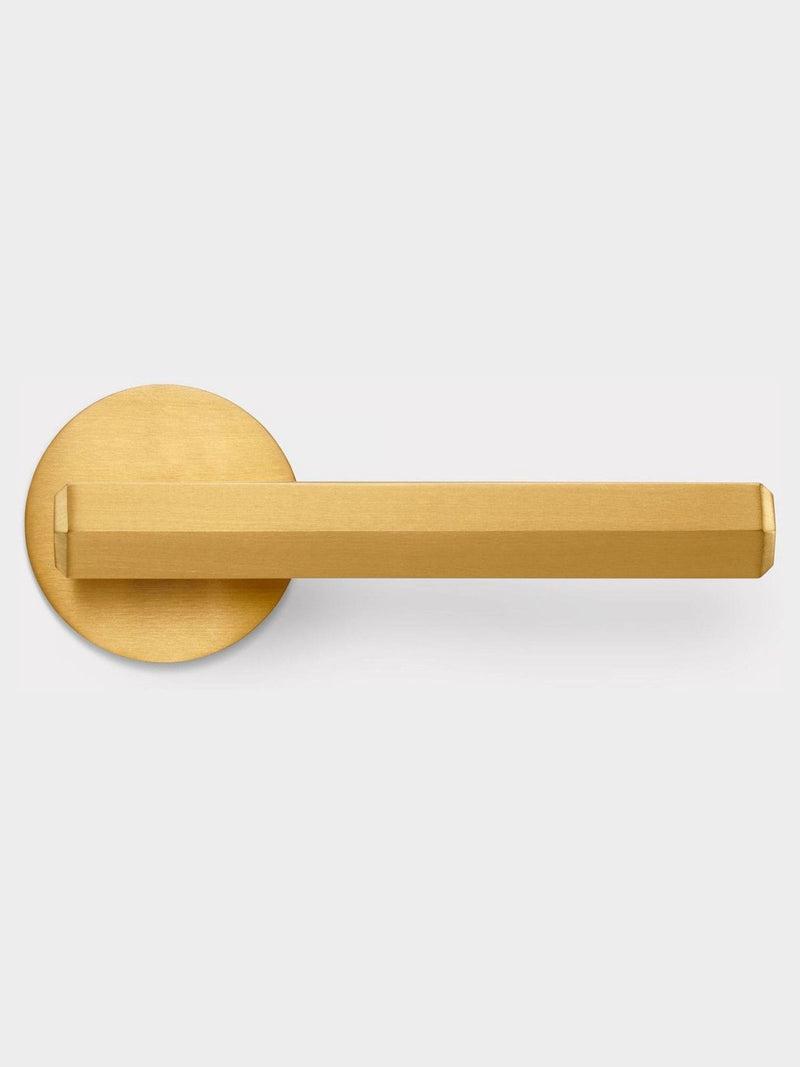 Pushka Home gold hexagonal lever door handles set of 2, UK version