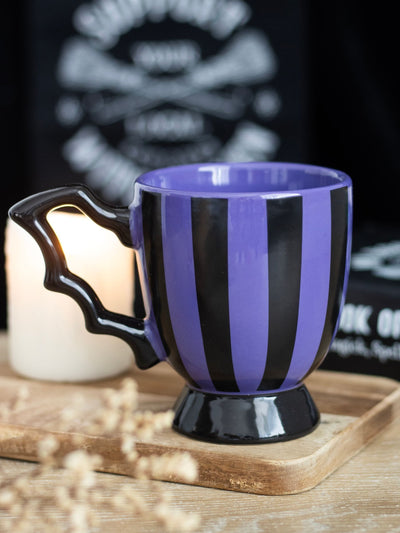 Next Something Different Black Purple Striped Bat Wing Teacup 490ml- Buy online at McGrocer