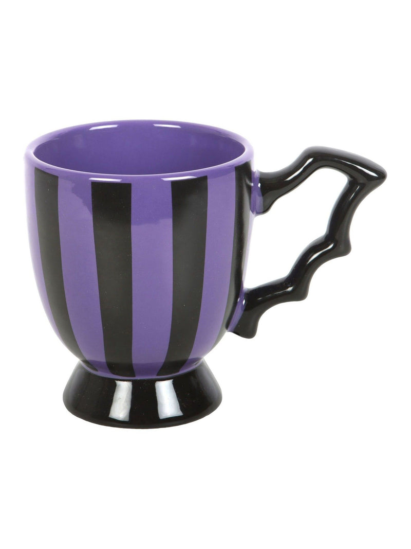 Something Different black purple striped bat wing teacup 490ml (British brand)