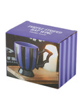 Something Different black purple striped bat wing teacup 490ml (British brand)