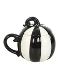 Something Different black striped pumpkin lidded mug, imported from the UK