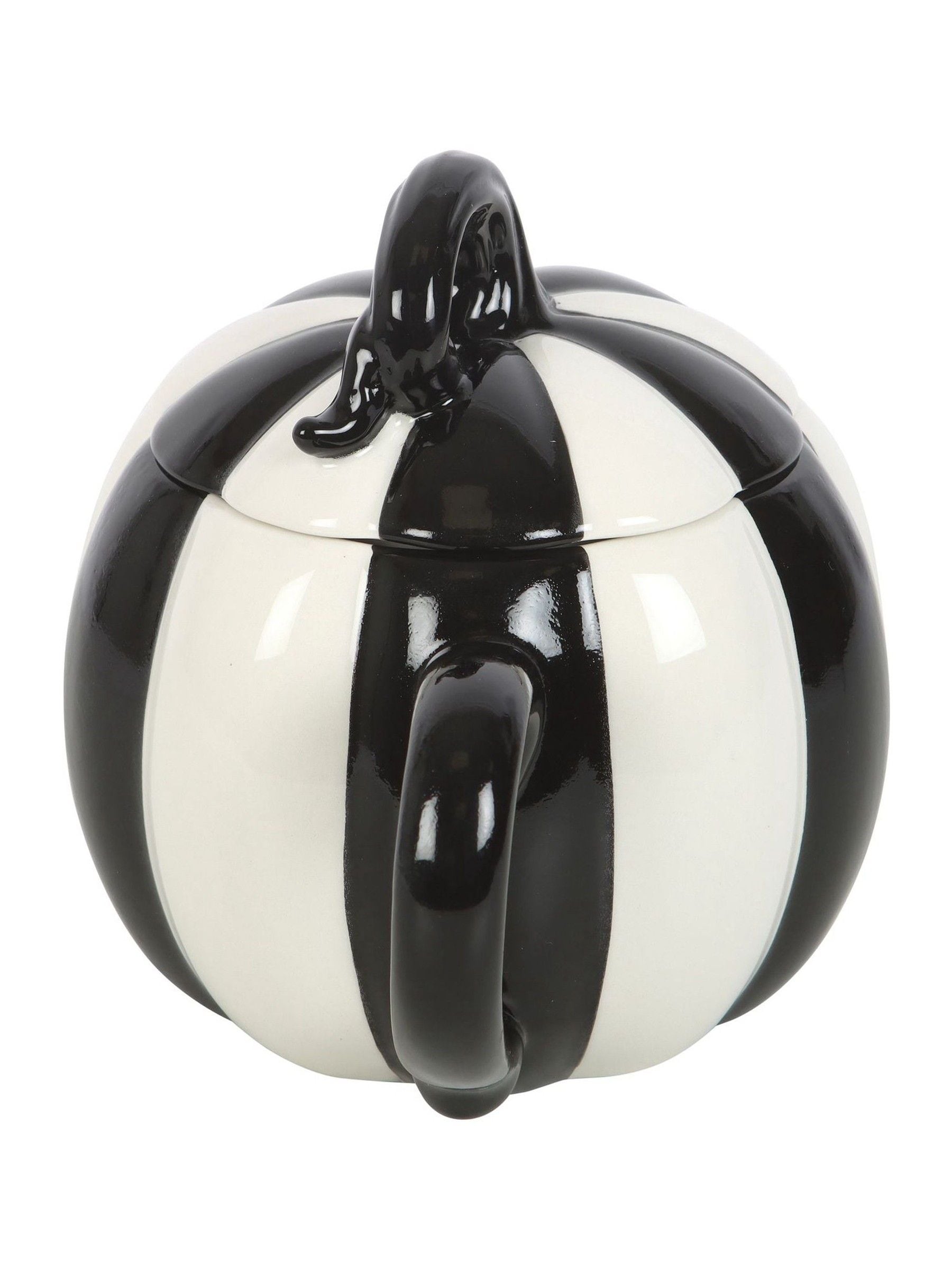 Something Different black striped pumpkin lidded mug, imported from the UK