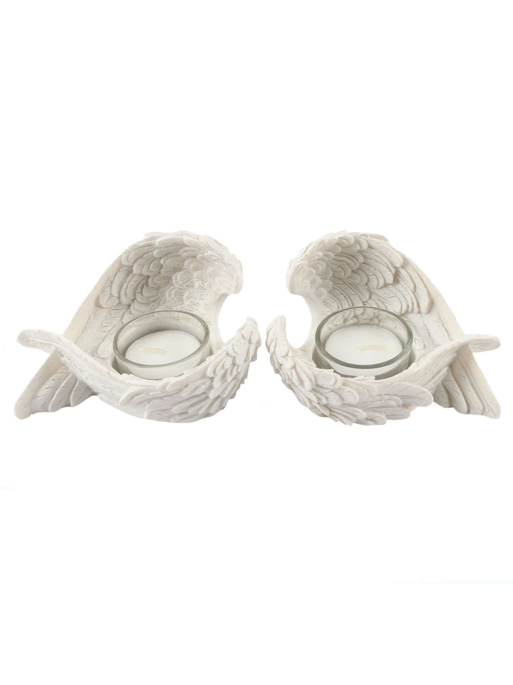 Something Different white winged candle holders set, UK version
