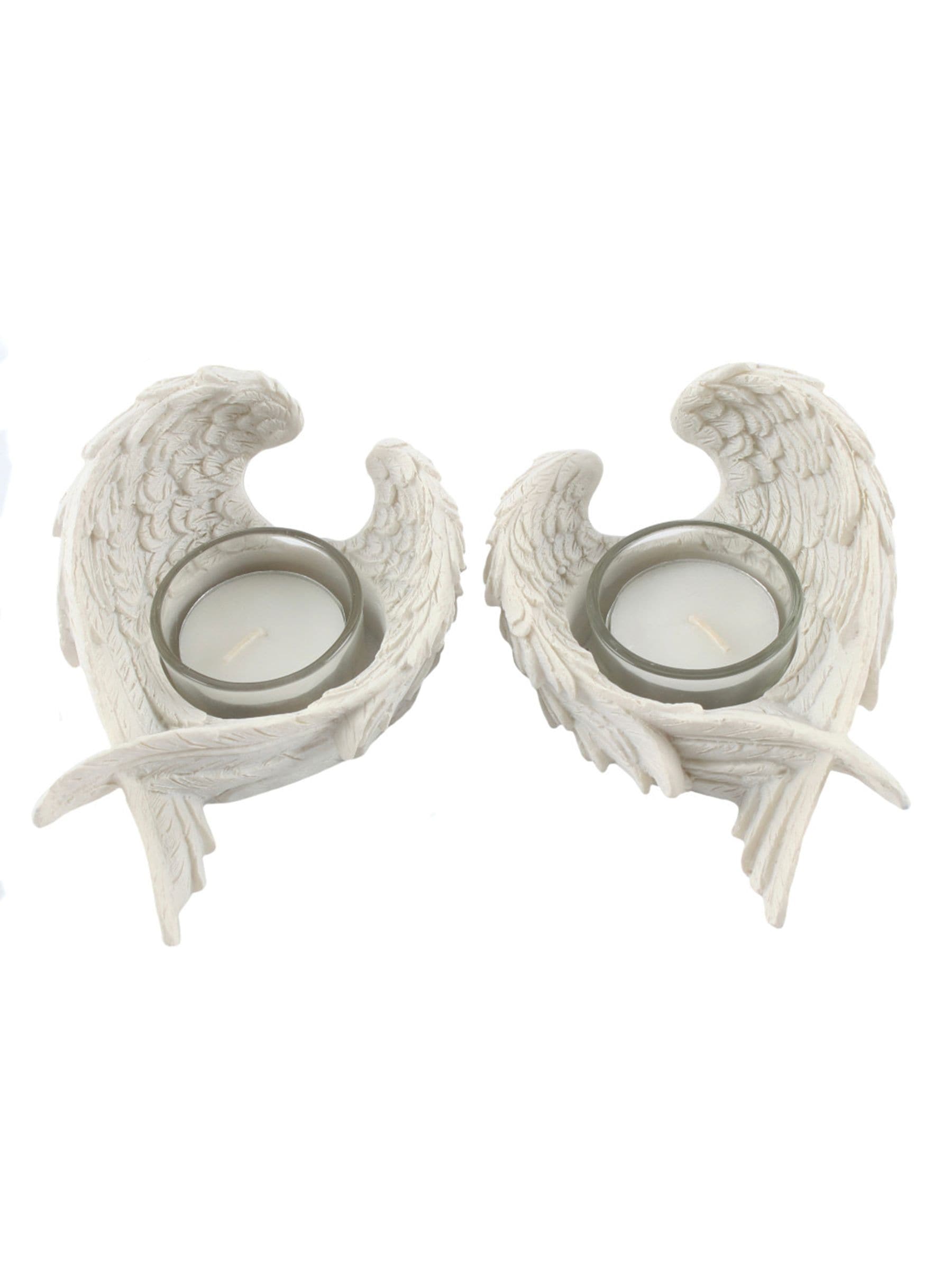 Something Different white winged candle holders set, UK version