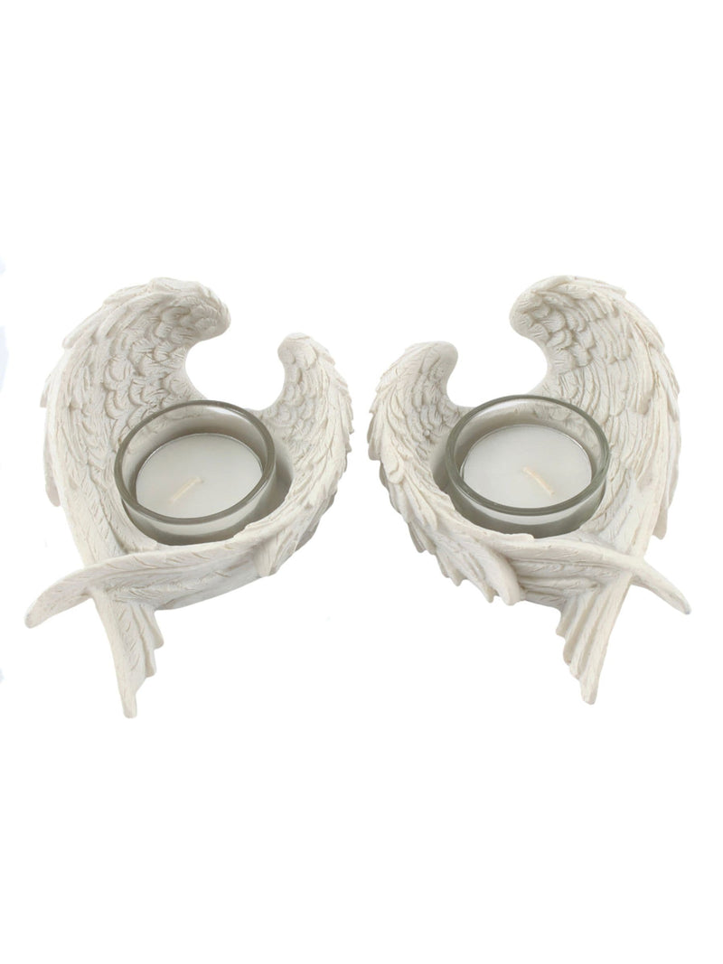 Something Different white winged candle holders set, UK version
