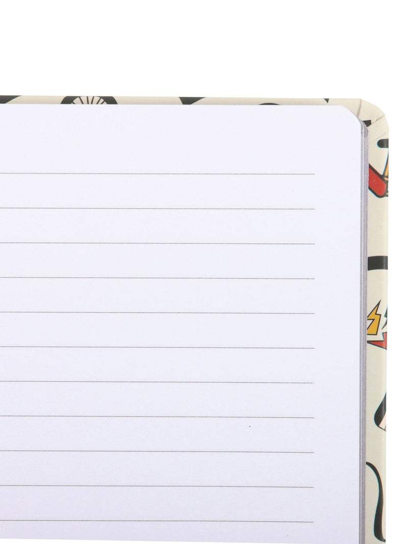 Something Different white retro 80s print A5 notebook, UK version