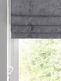 Charcoal grey plush chenille roman blind, made to measure, UK version