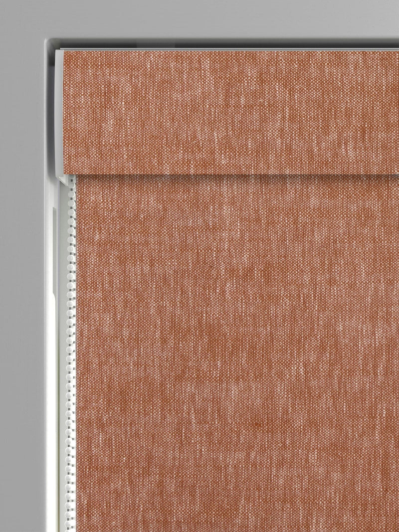 Paprika Abeille roman blinds orange plain fabric, imported from the UK