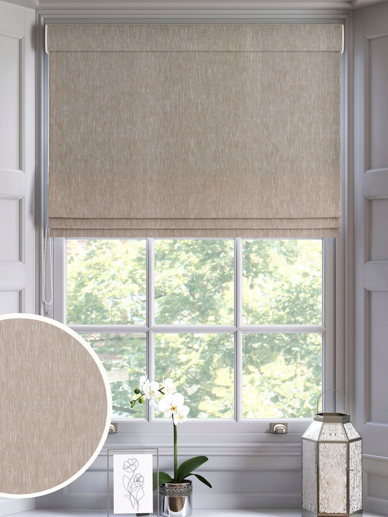 Abeille made to measure roman blind in Fawn colour, UK version