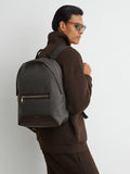 Reiss Black Allen woven zipped backpack - British product