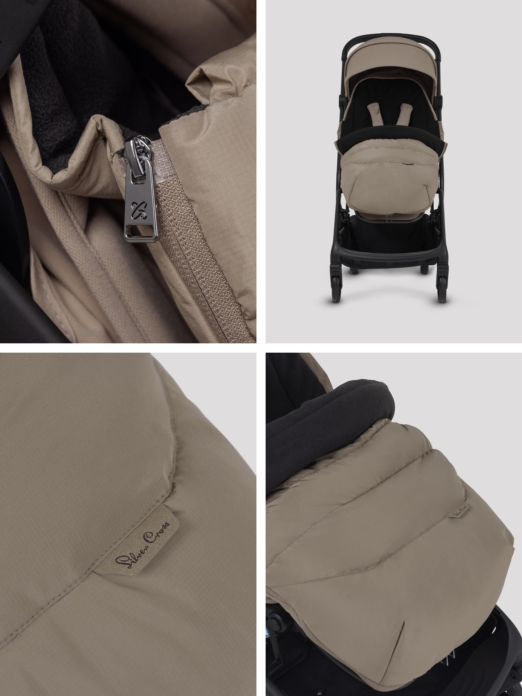 Silver Cross Champagne Nia Footmuff micro-fleece water-resistant - British product