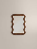 Cult Furniture walnut ridged wavy wall mirror 101x71cm, UK version