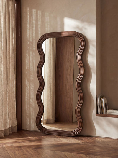 Next Cult Furniture Walnut Ridley Wavy Full Length Mirror- Buy online at McGrocer