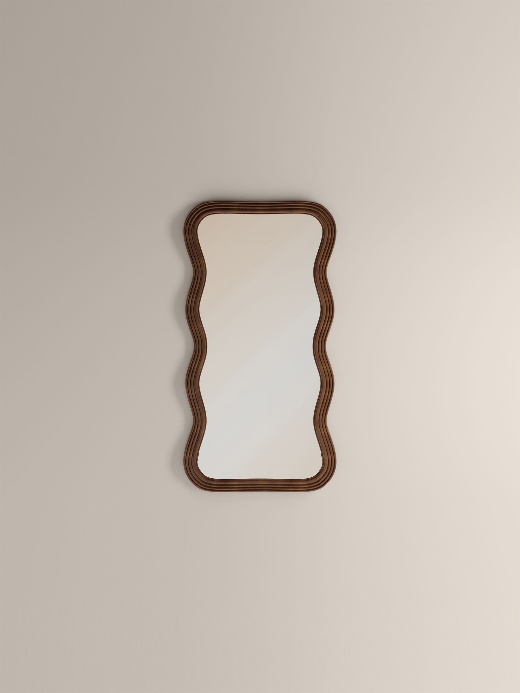 Cult Furniture walnut ridley wavy full length mirror - British product