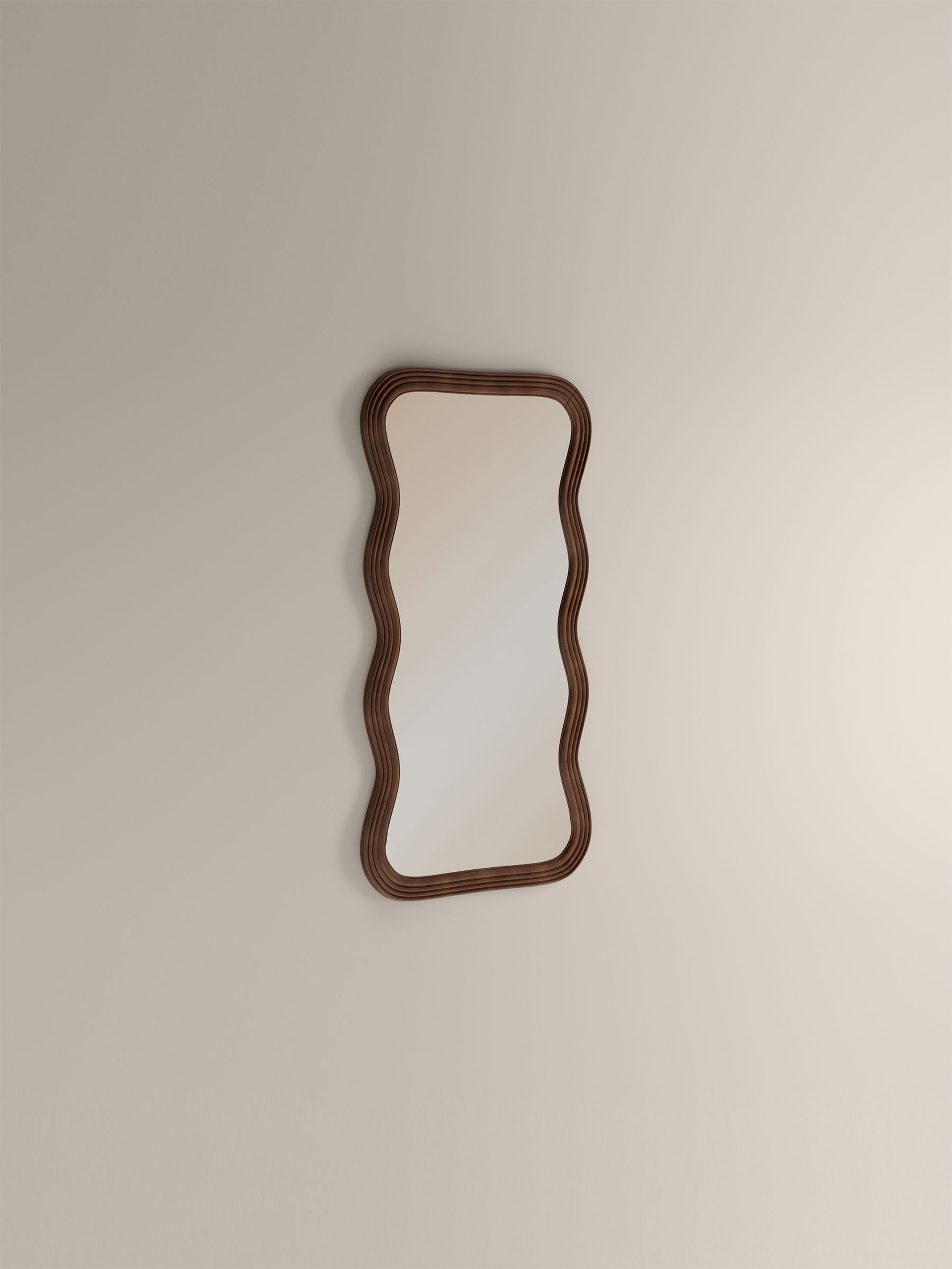 Cult Furniture walnut ridley wavy full length mirror - British product