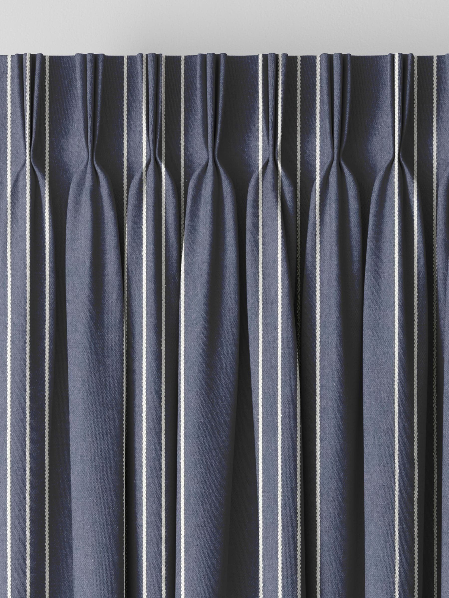 Indigo Leuwin blue striped made to measure curtains (British brand)