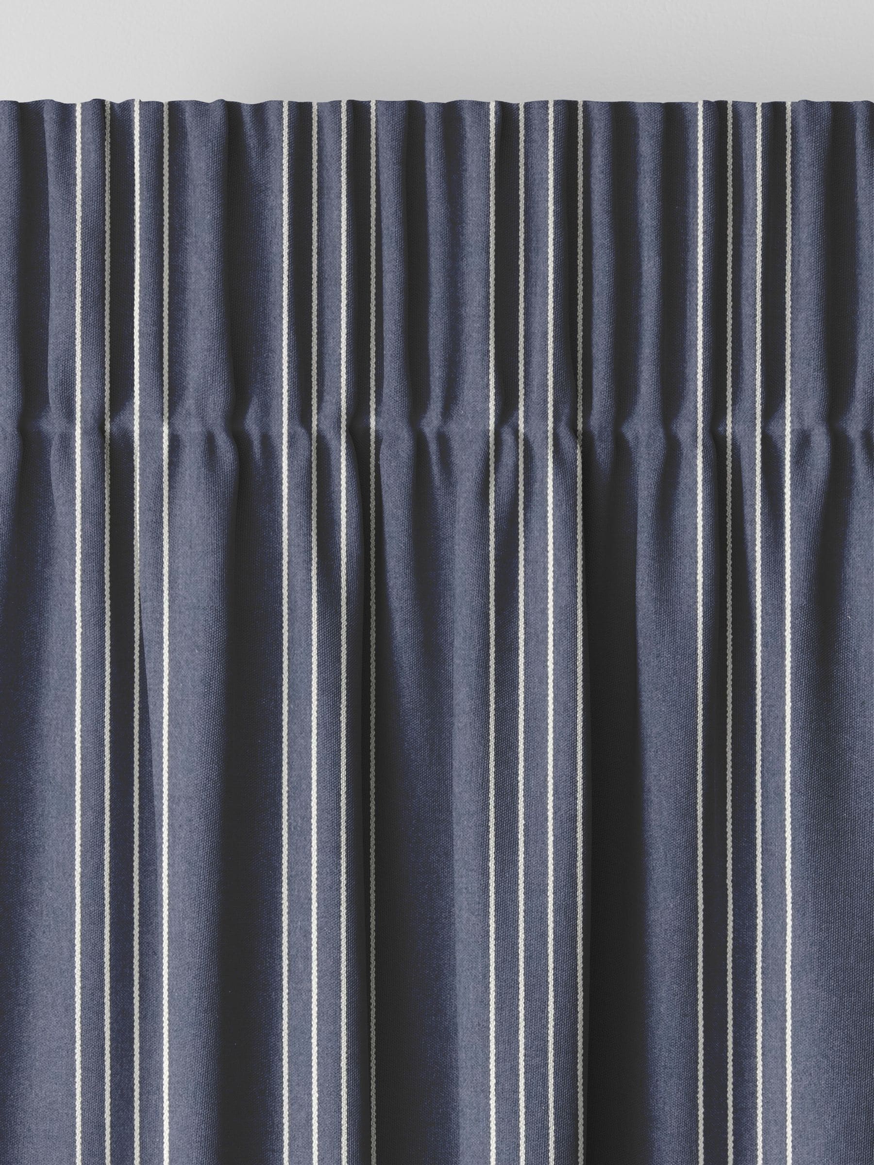 Indigo Leuwin blue striped made to measure curtains (British brand)