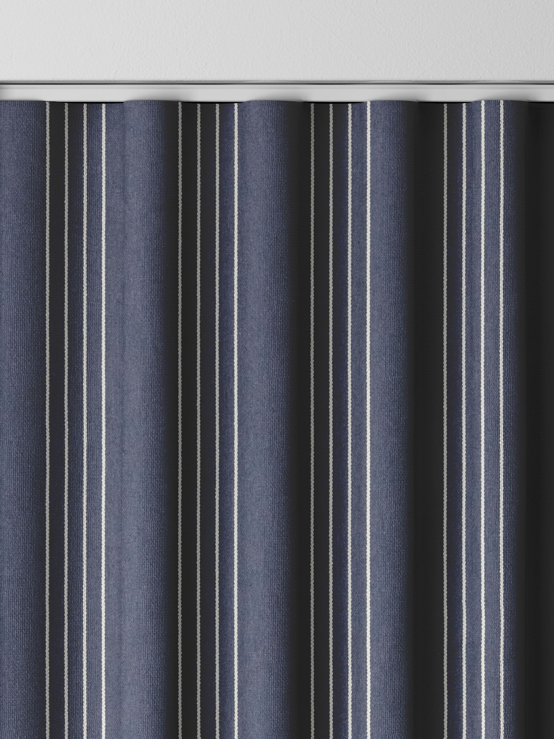 Indigo Leuwin blue striped made to measure curtains (British brand)