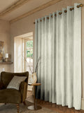 Sage Celot green geometric jacquard curtains (British brand)