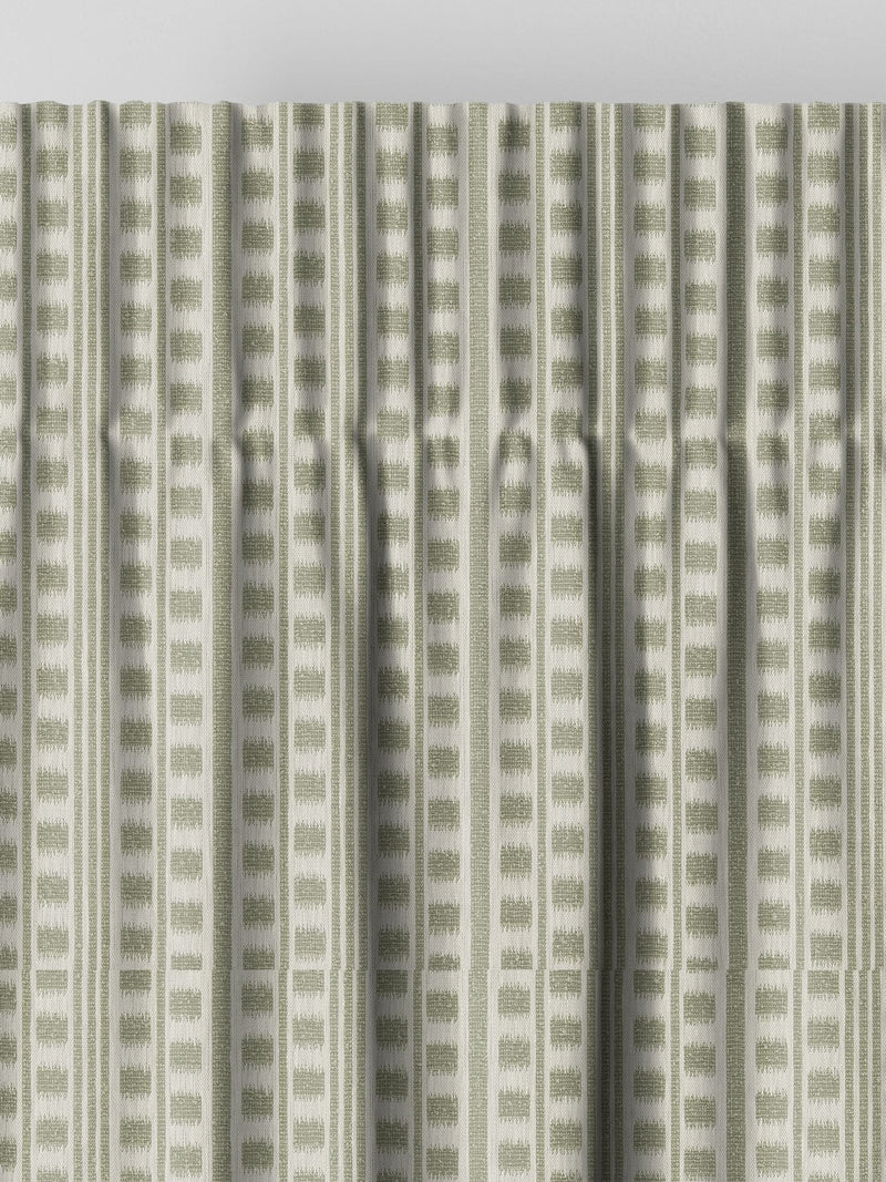 Sage Celot green geometric jacquard curtains (British brand)