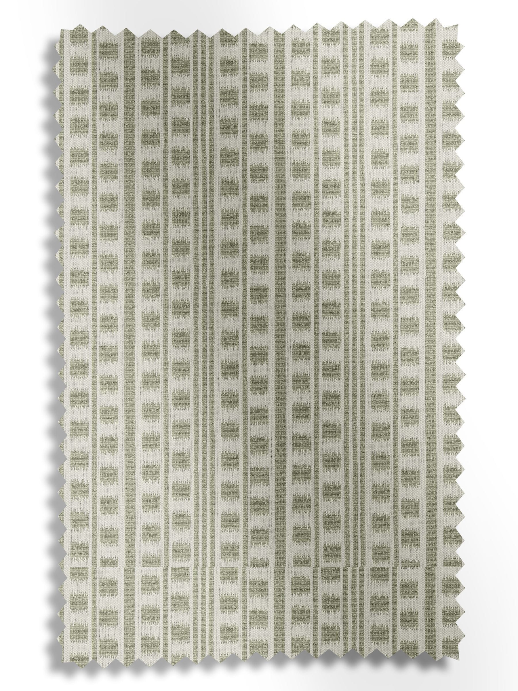 Sage Celot green geometric jacquard curtains (British brand)