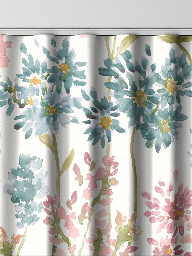 Blue floral made to measure Peony Odilon curtains - British product