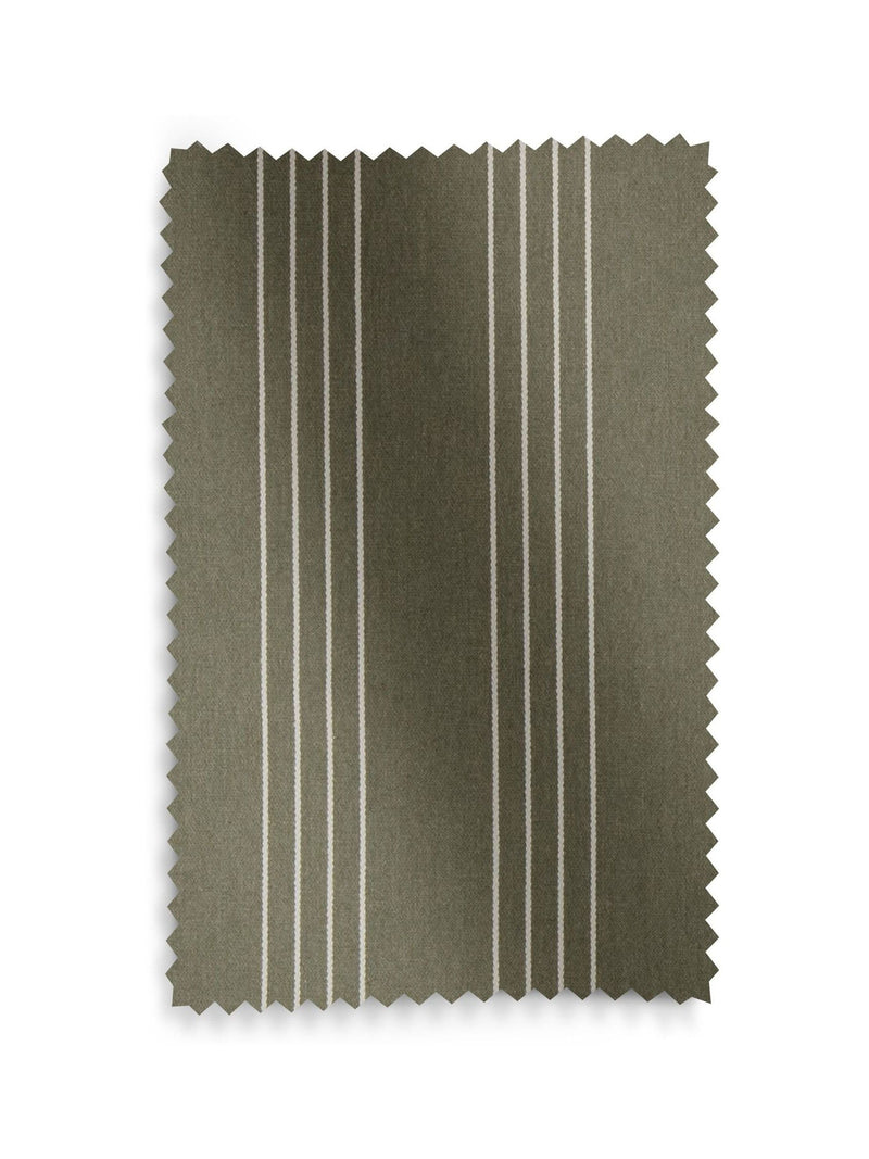 Pine Leuwin green stripe curtains, UK version