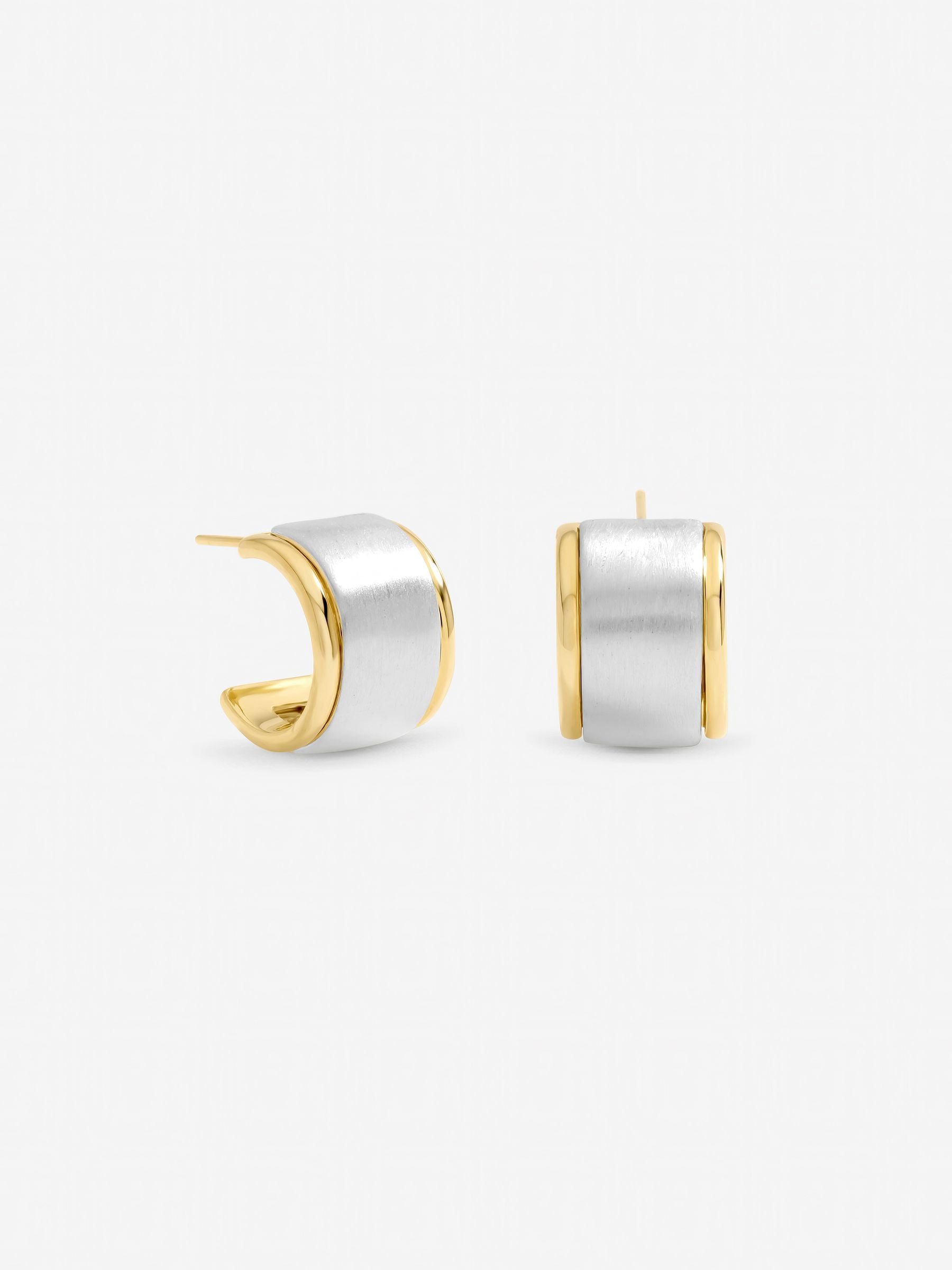 Jon Richard two-tone satin hoop earrings (British brand)