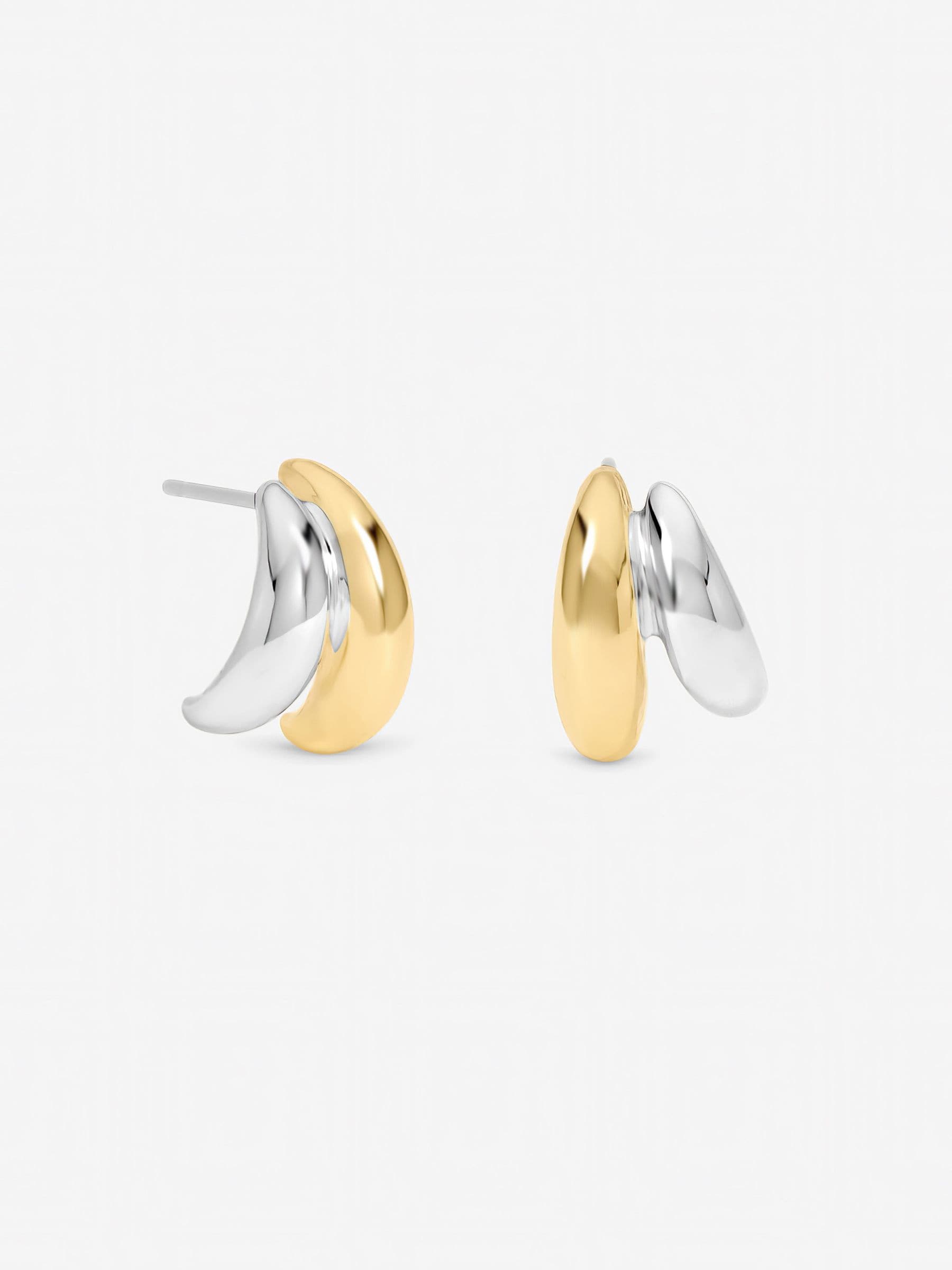 Jon Richard metallic tone double row hoop earrings (British brand)