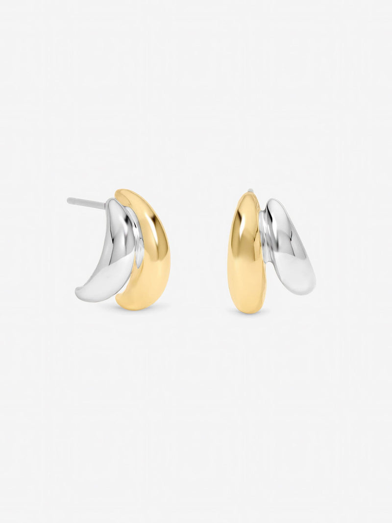 Jon Richard metallic tone double row hoop earrings (British brand)