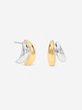 Jon Richard metallic tone double row hoop earrings (British brand)