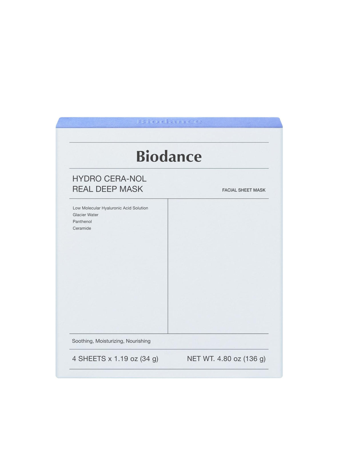Biodance Hydro Cera Nol hydrogel mask pack of 4, UK version