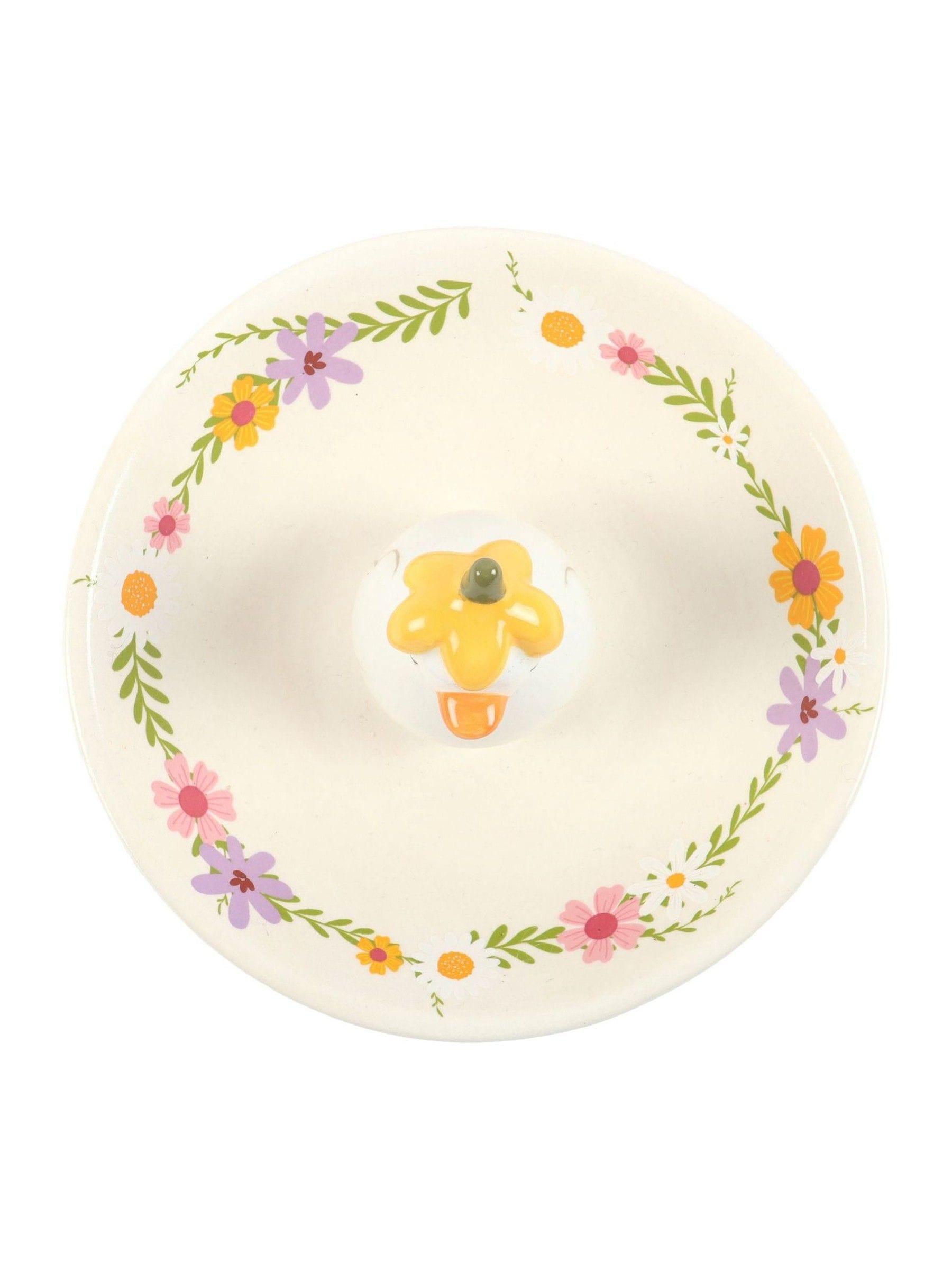 Something Different white daisy duck ceramic trinket dish (British brand)