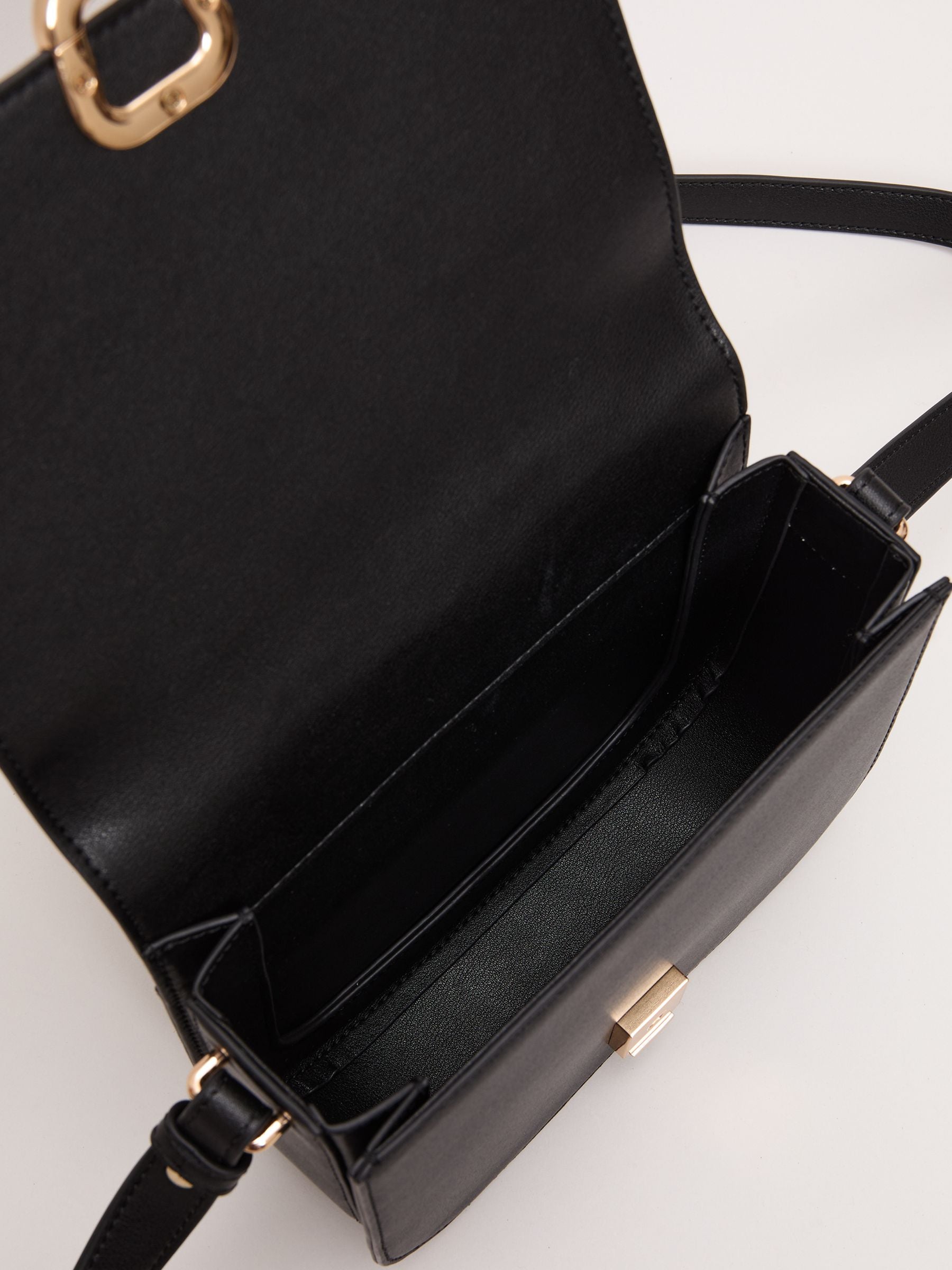 Phase Eight cross body bag black leather, imported from the UK
