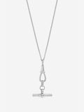 Jon Richard silver plated pave T-Bar necklace 16 inch, UK version