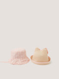 Monsoon pink baby embroidered bunny hats 2-pack - British product