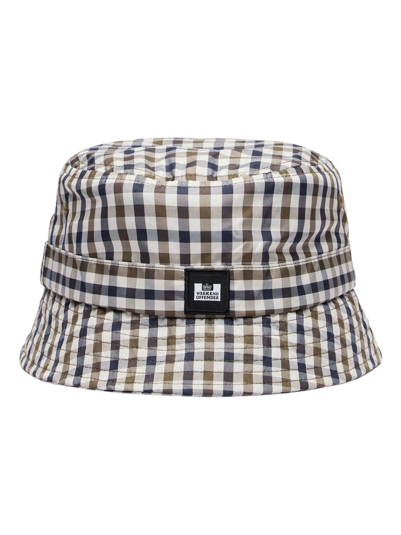 Weekend Offender bucket hat natural mid house check (British brand)