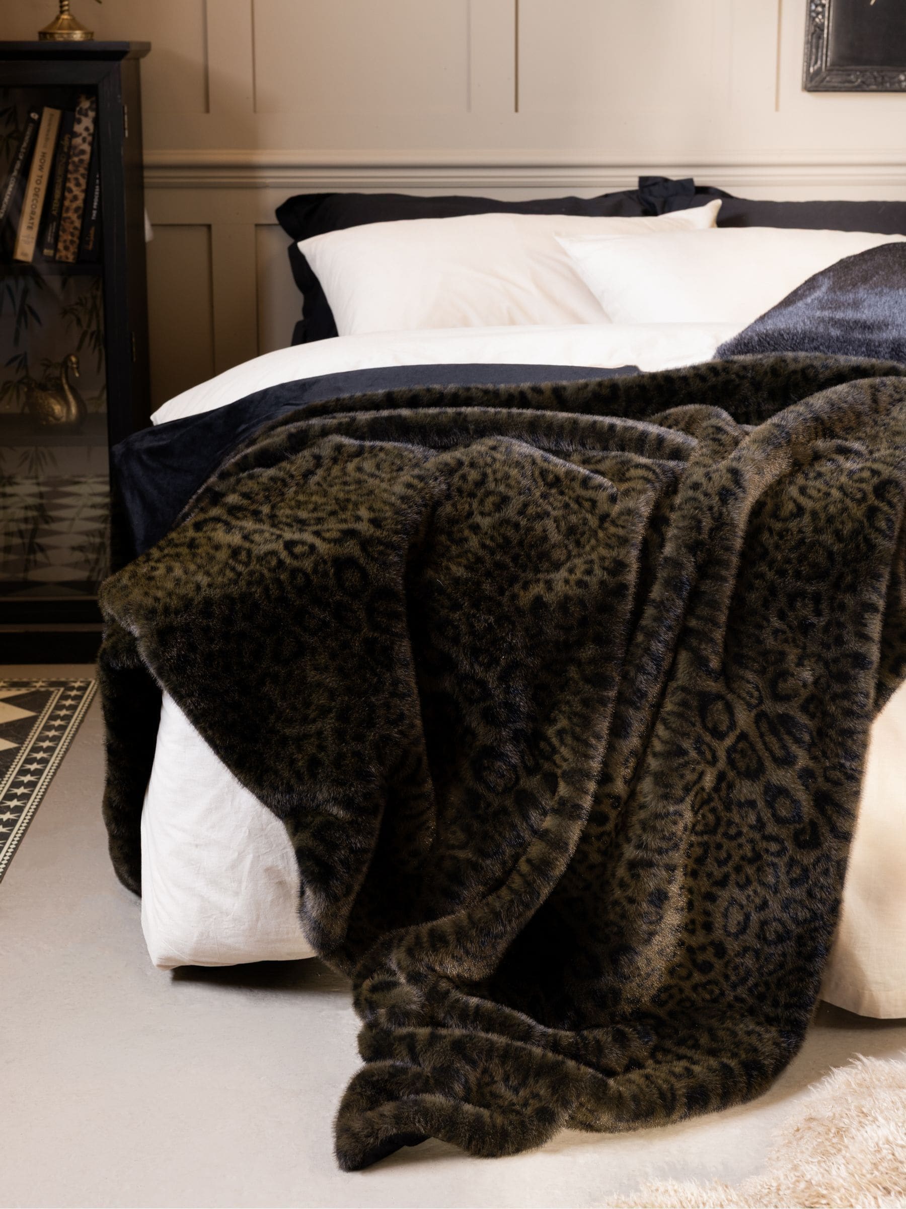 Rockett St George Leopard Love Faux Fur Throw 150cm x 200cm