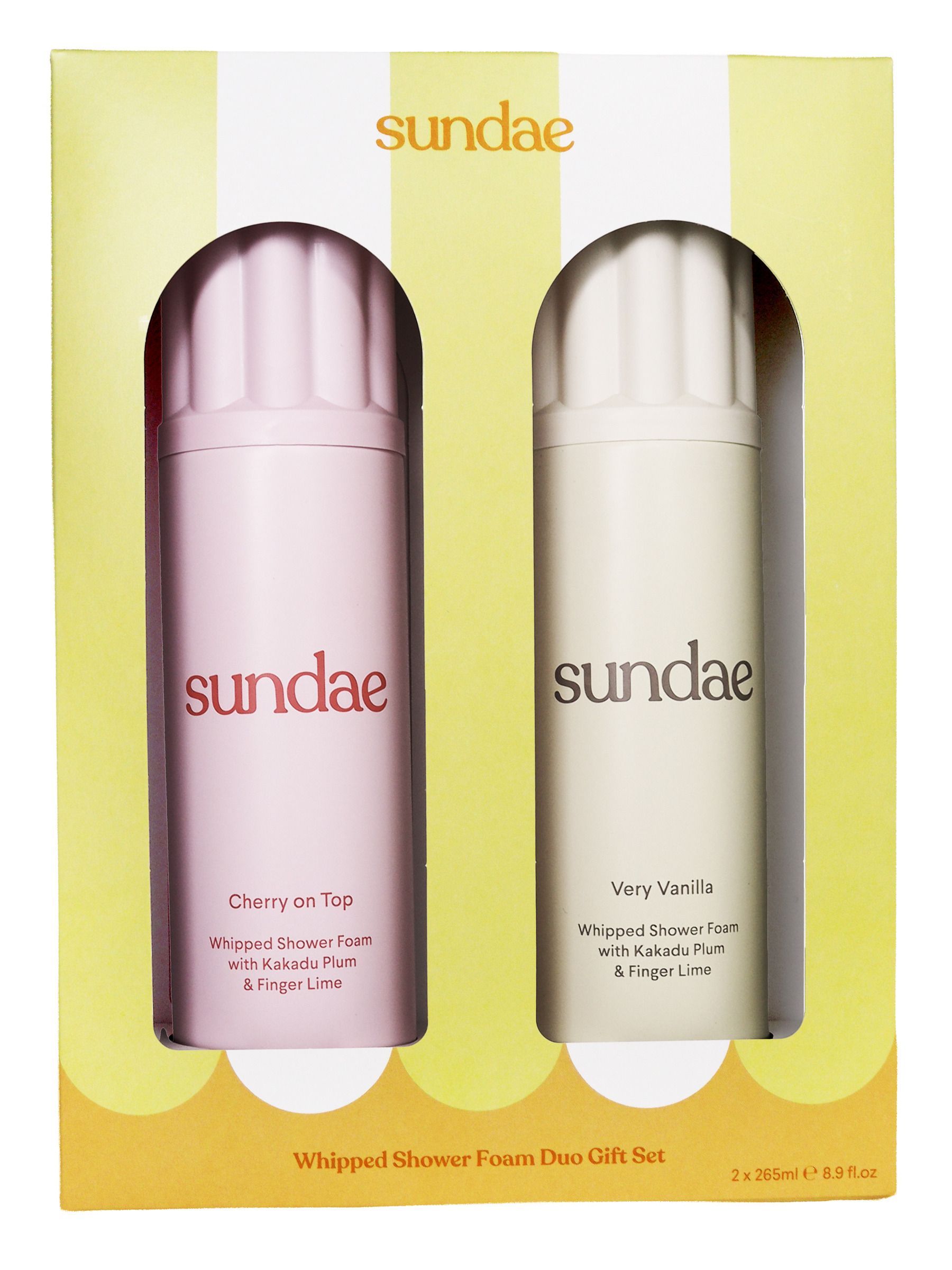 Sundae Very Vanilla and Cherry on Top shower foam gift set, UK version