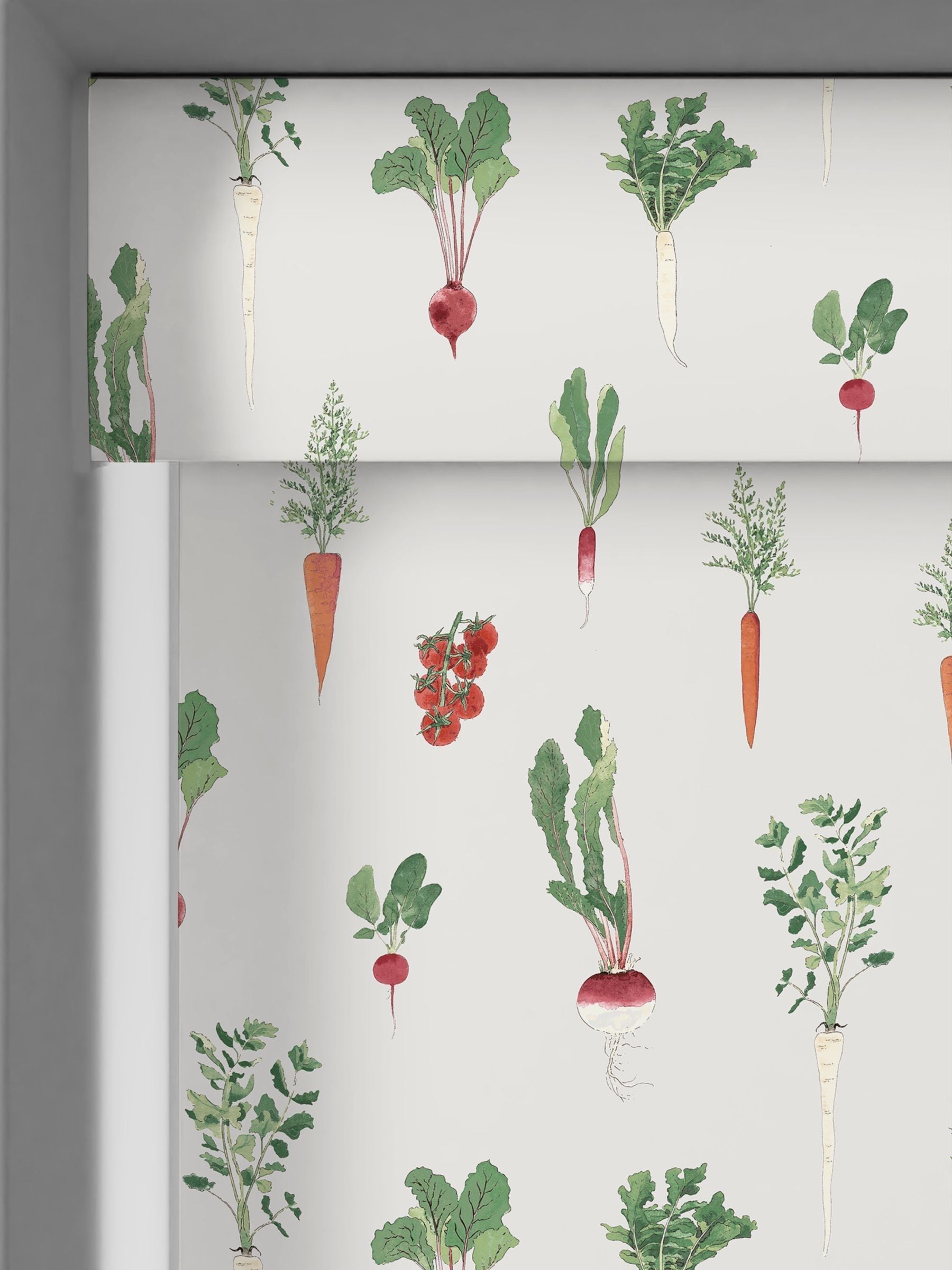 Sophie Allport garden vegetable roller blind, imported from the UK