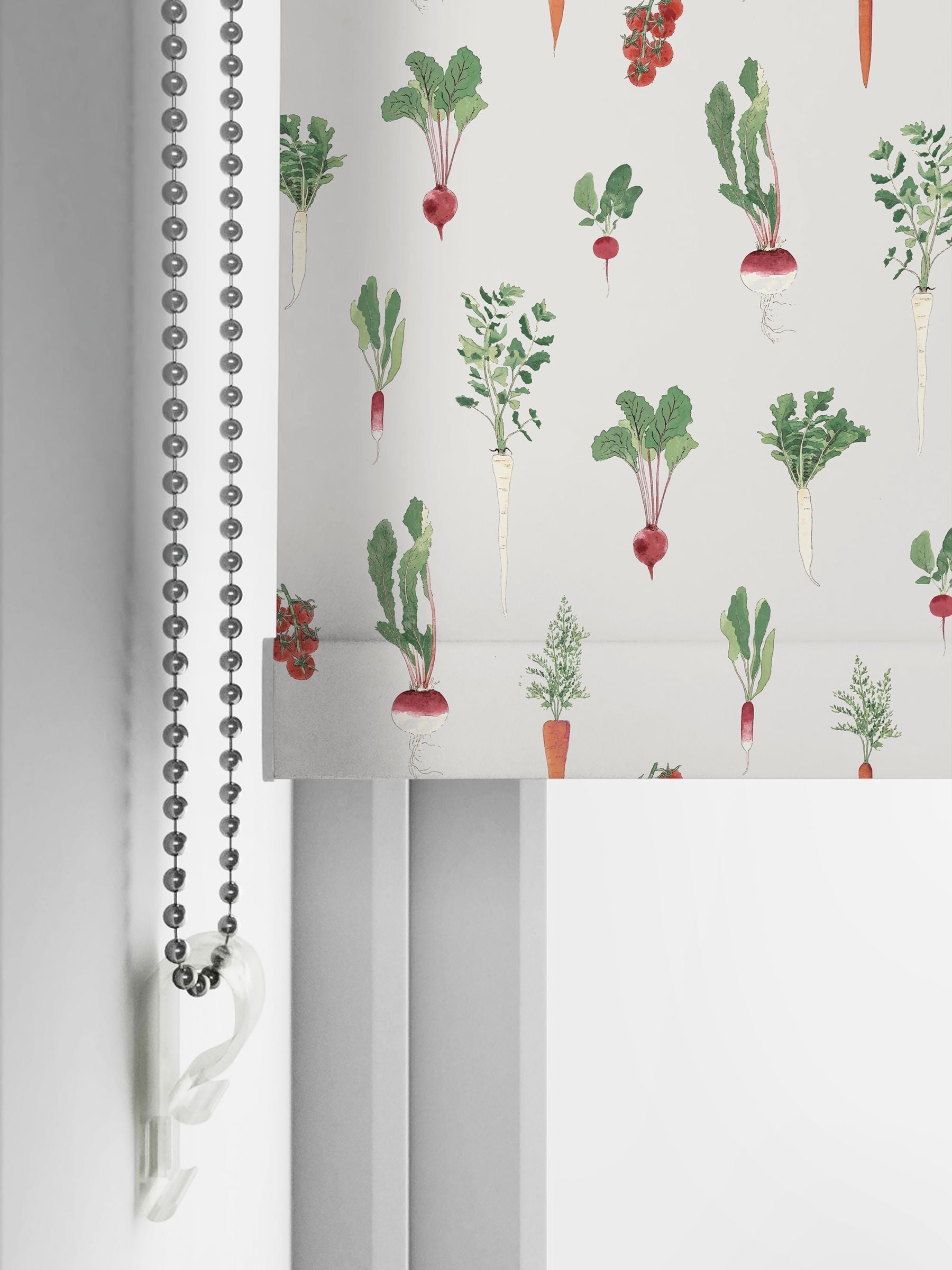 Sophie Allport garden vegetable roller blind, imported from the UK