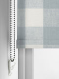 Sophie Allport pale blue gingham roller blind, imported from the UK