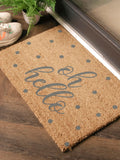 Artsy Mats Grey Oh Hello doormat 60x40cm, UK version