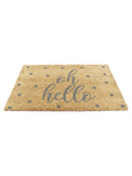 Artsy Mats Grey Oh Hello doormat 60x40cm, UK version
